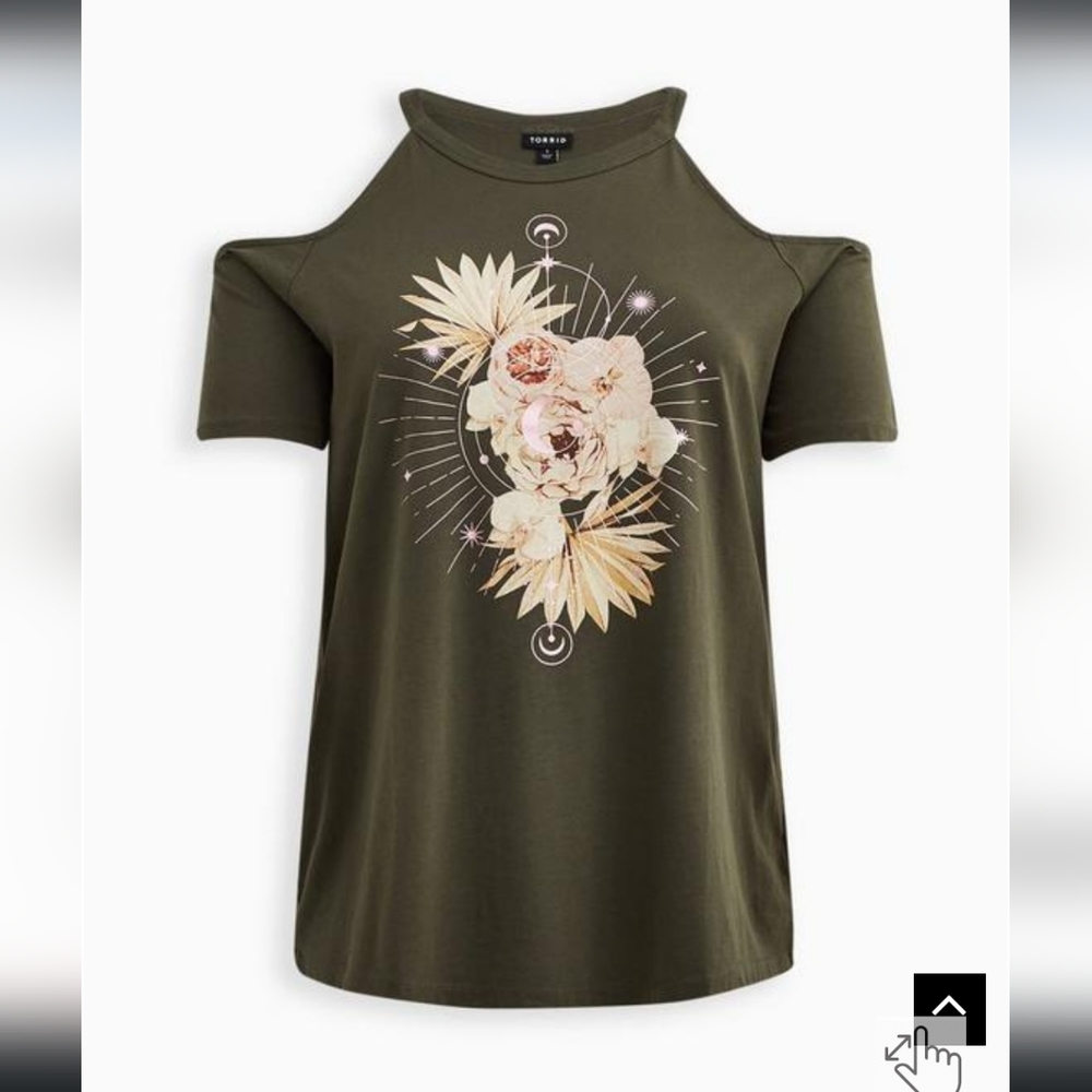 Torrid Graphic Classic Fit Cotton Cold Shoulder Top